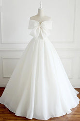 Ball Gown Sleeveless Wedding Dress with Cute Bowknot